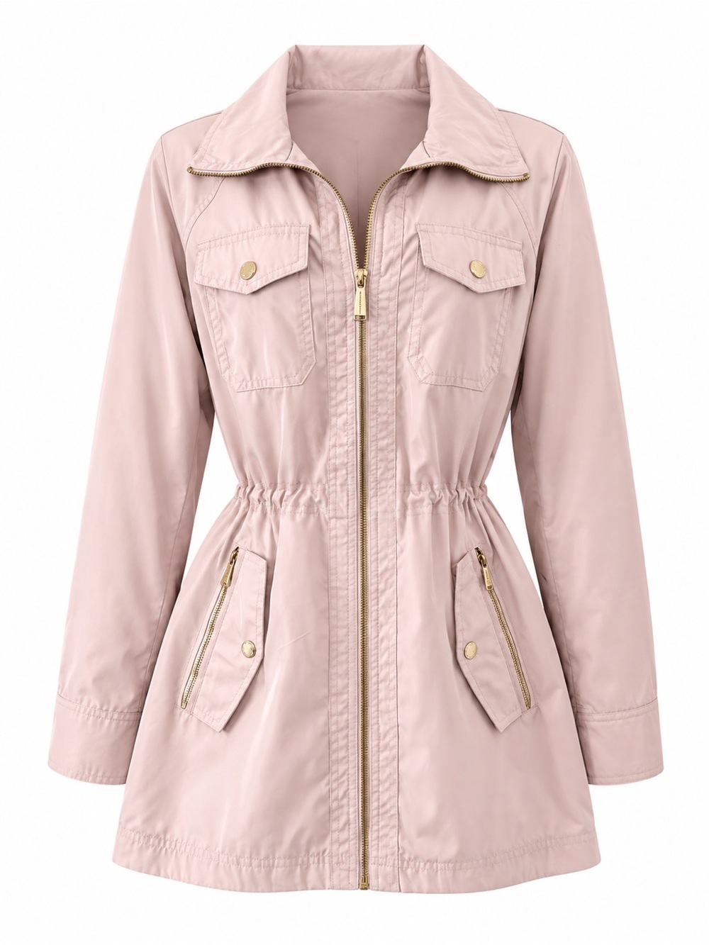 Michael Kors Dusty Blush Raincoat with Gold Hardware
